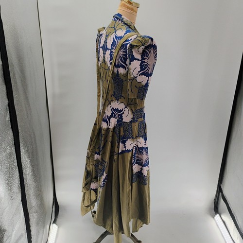Making The Cut Faded Army Midi Dress Loose Fit Button Down Asymmetric Hem S - Picture 11 of 14