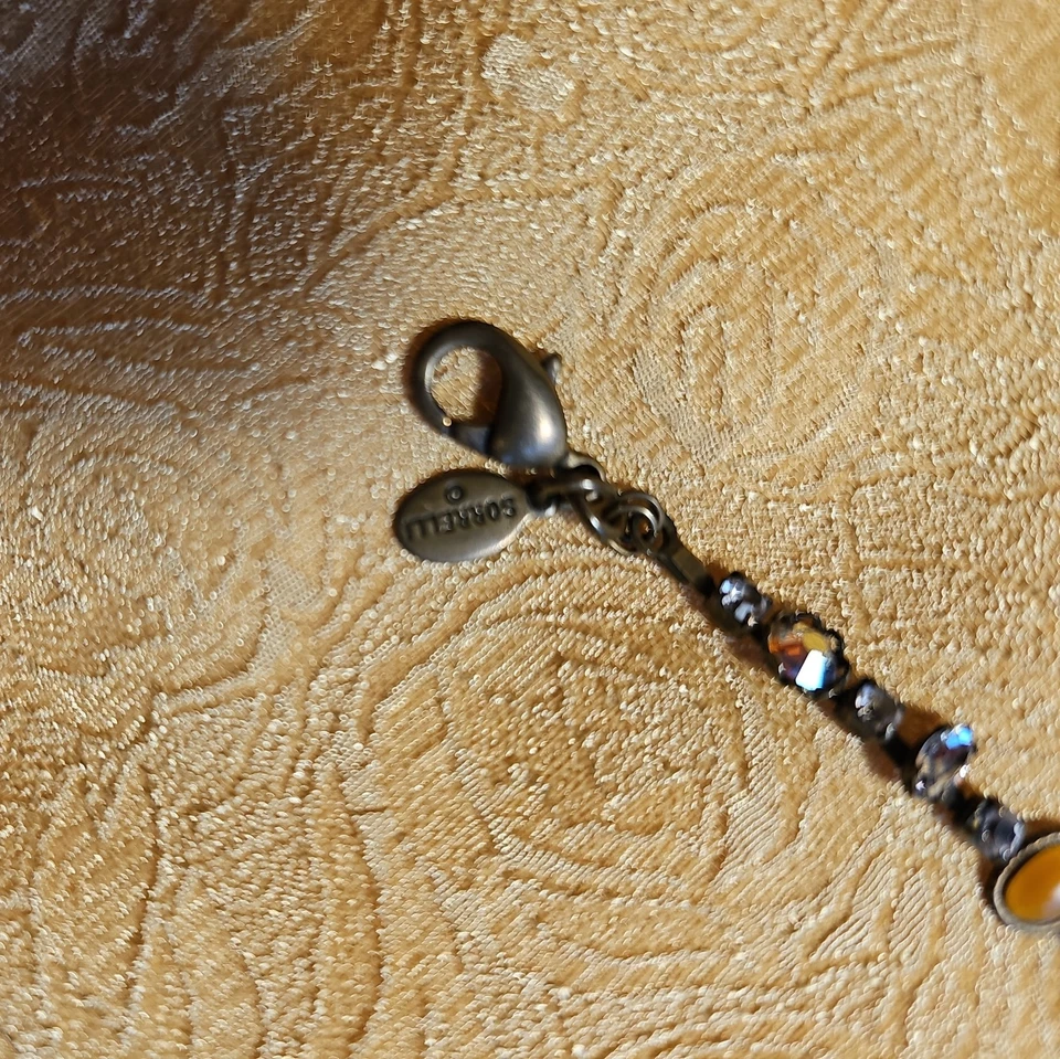 Pulsera Sorrelli Multicolor Melocotón, Blanco, Cristales Tostados Tono Latón 7"-8"  Foto 3 de 4