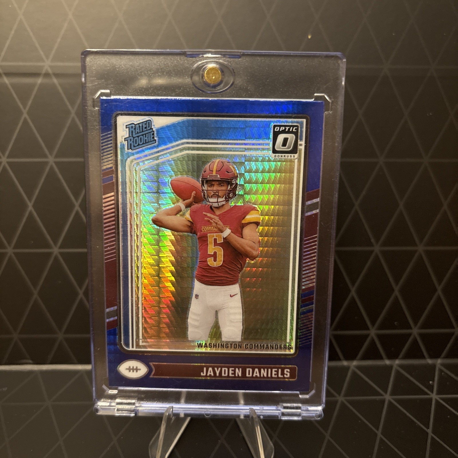 2024 Panini Donruss Optic - Rated Rookie Jayden Daniels #248 Blue Hyper Prizm