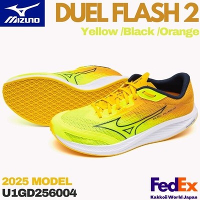 Mizuno Running Shoes DUEL FLASH 2 Yellow/Black/Orange U1GD256004 2025 NEW!