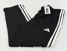 Adidas Men  s 3-Stripes Inner Drawstring Tricot Track Pants, Black, L