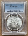 1884-CC $1 PCGS MS62 1884 CC MORGAN DOLLAR CARSON CITY SILVER $1
