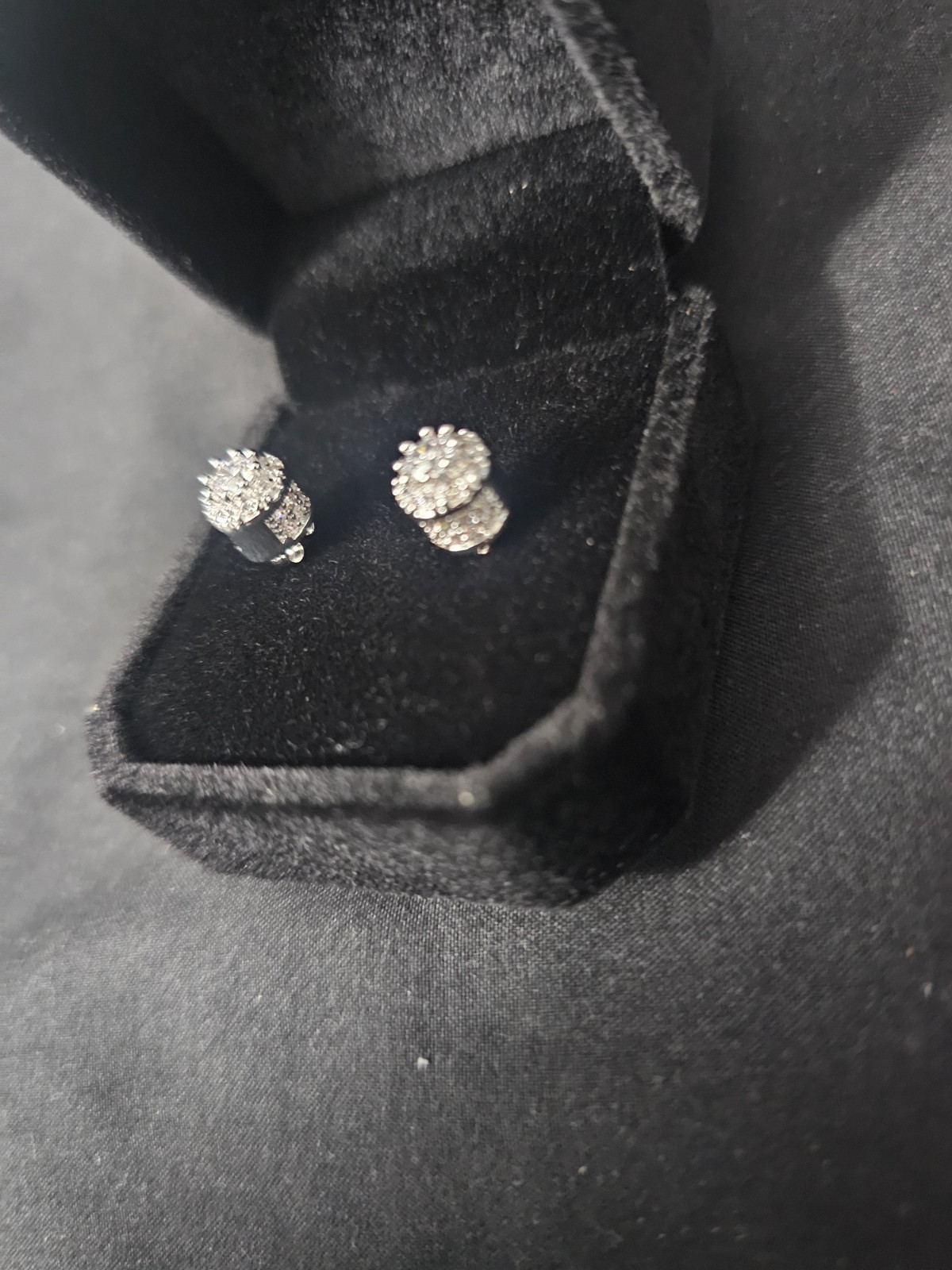 8.1mm Silver Plated Metal Round Stud Earrings with prong set CZs image 3