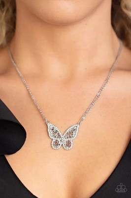 Paparazzi Accessories ~ Baroque Butterfly White ~ Necklace Set