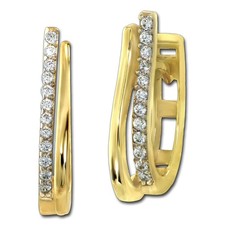 GoldDream Creole Double Line Zirkonia Ohrring...