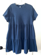 Old Navy GAP Babydoll Dress Tunic Womens XL Navy Blue Tiered Cotton Empire