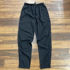 Vintage 80s 90s Nike White Tag Youth M Black Swoosh Windbreaker Track Pants 28W