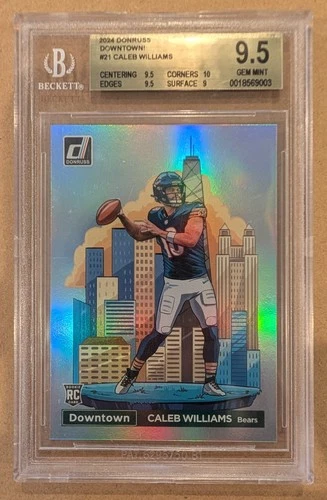2024 Panini Donruss Caleb Williams Rookie Downtown #21 Bears 9.5 Beckett