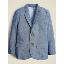 J Crew Crewcuts Boys 100 Cotton Ludlow Blazer Jacket 8 Chambray Blue Sport Coat