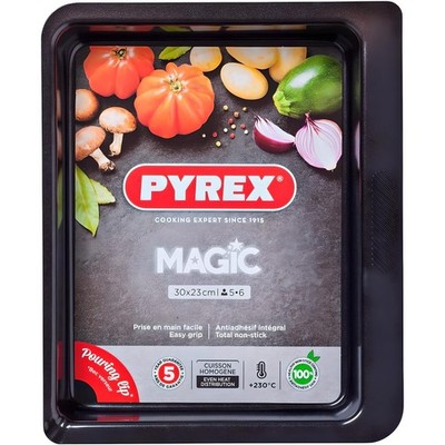 Pyrex Magic Rechteckiger Bräter 30 cm Kohlenstoffstahl Antihaftbeschichtet Ofenform Backen