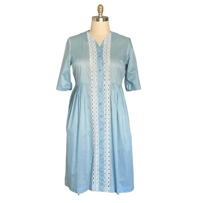 Vintage 1950s Plus Size Baby Blue Dress 1950s Light Blue Plus