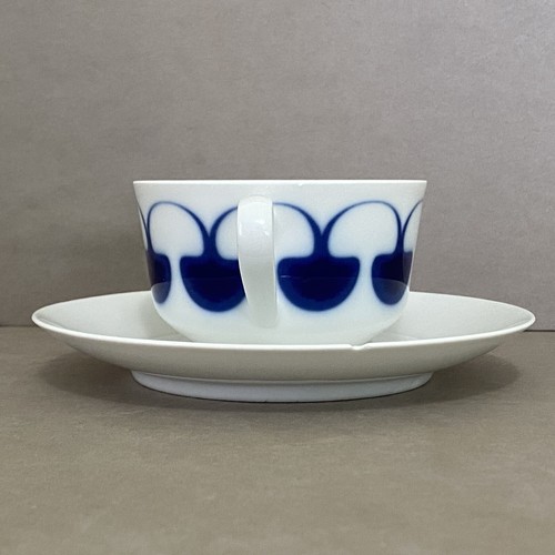 Lauffer Arzberg Stockholm Blue & White Cup & Saucer ~ Germany Mid-Century Modern - Picture 6 of 19