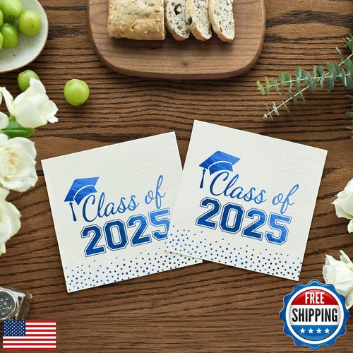 Horaldaily 100 Class of 2025 Graduation Disposable Cocktail Paper Decorative - Picture 2 of 5