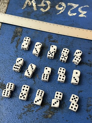 15 Pairs (30 total) of White Half Inch Board Game Dice