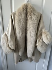 Incredible Vintage Tibor Leather And Fur Jacket Pearlescent Camel Beige Xl - 2xl