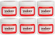 6 Pack Yodora Non Irritating Deodorant Cream 2 Oz 56.7 G Each