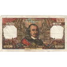 [#393394] Francia, 100 francos, Corneille, 1965-02-04, Q.66, en estado bastante bueno (30-35)