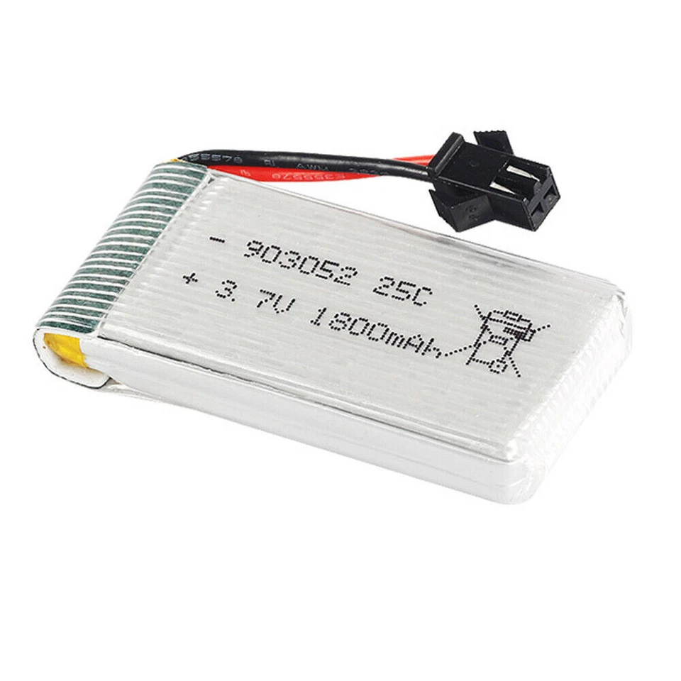 4PCS 3.7V 1800mAh Lipo High Rate Battery 903052 SM plug+USB Charger For drone RC - Image 3 of 4