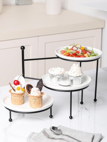 Versatile 3-Tier Dessert Display Stand with Swivel Design for Events & Home - Picture 7 of 9