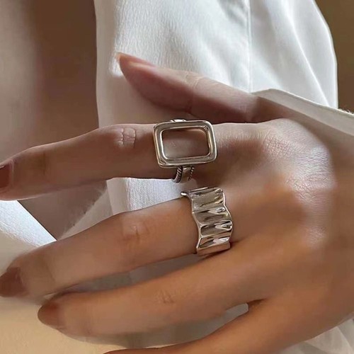 Silver Color Metal Rings Set Metal Hollow Branches Rings Birthday Party