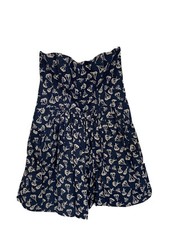 Womens Navy Blue Nautical Sailboat Print Cotton Summer Mini Dress Pockets Size 8