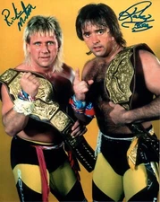 Ricky Morton Robert Gibson Autographed WWE 8x10 Rock & Roll Express HOF Photo 1