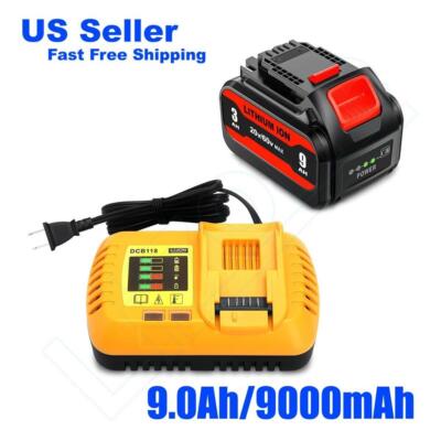 Lizone 9Ah DCB606 DCB118 Kit for Dewalt 20v/60v Flexvolt 6Ah Battery and Charger