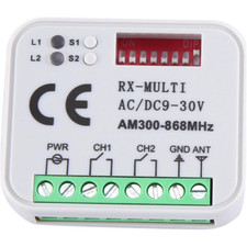 300-868MHZ 9-30V AC/DC RADIO RECEIVER FOR AUTOMATION
