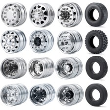 2/4PCS Front Rear Wheel Rim Hub Tires for 1/14 RC Car Tamiya Tractor Truck
