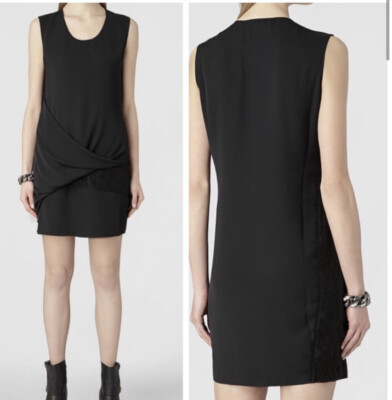 All Saints Black Safia Mini Lace Trimmed Dress RTM $200 | eBay All Saints Black Safia Mini Lace Trimmed Dress RTM $200 | eBay