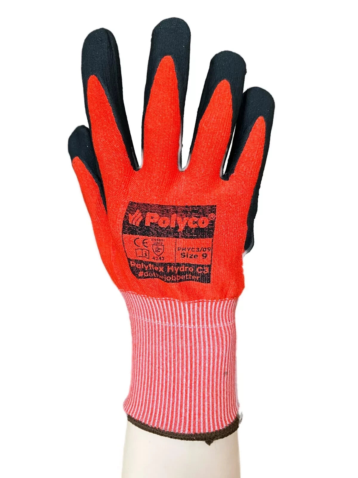 Polyco Polyflex Hydro PHYC/3Safety C3 Red/Black Gloves Size 10 (GH40)