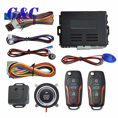 Car Keyless Entry Engine Start Security Alarm Push Button Remote Starter Stop
