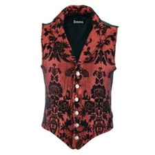 Victorian Gentlemans Aristocrat Vest Tapestry Stylish Casual Vest Red