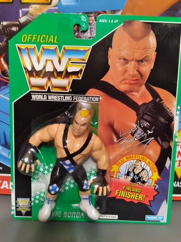 WWE WWF Hasbro Ludvig Borga MOC Green Card S11, EX...