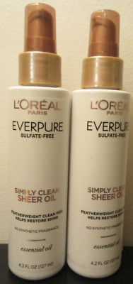 2 L'Oreal Everpure Sulfate Free Simply Clean Sheer Oil 4.2 oz ea SALE HELPS DOGS