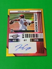 Josiah Gray 2022 Chronicles Optic Contenders Gold Prizm Auto 10/10 , Nationals