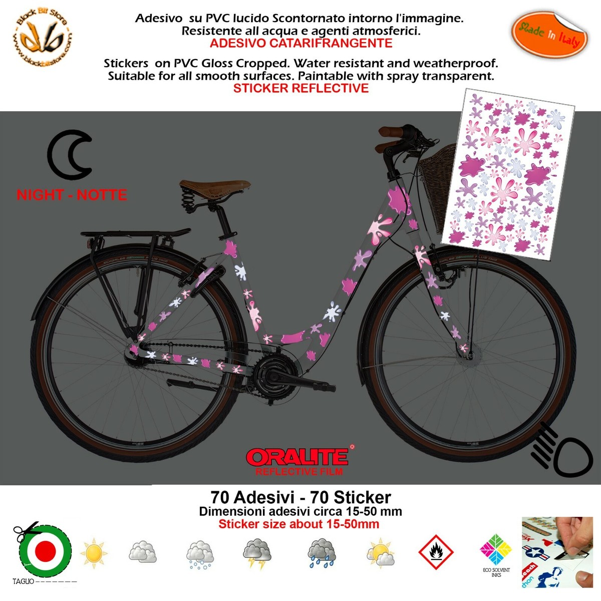 4 Adesivi Rapha Riflettenti Bianco Vinile – Decal Per Casco, Bici, Telaio, Ruota E Telefono