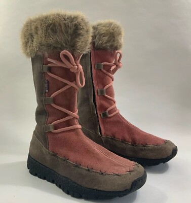 Holzfäller Buff & Pink Wildleder Nubuk Hiawatha Reißverschluss Stiefel vorne Spitze UK 13 EU 31