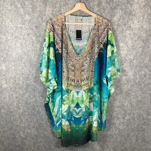 Avenue Kaftan Island Escape Boho Flowy Dress Cover Up Midi 22/24 Multi Color - Picture 2 of 15