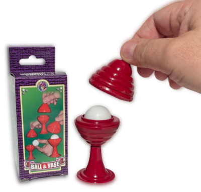 4'' BALL AND VASE Set Magic Trick & Beginner Red Plastic Toy Vanishing Appearing