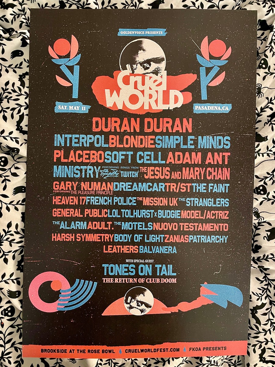 Cruel World Festival 2024 Poster-11x17 reprint Duran Duran