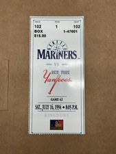 Alex Rodriguez 1st RBI & WALK Mariners Yankees Game Season Ticket Stub 7/16/1994
