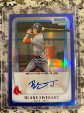 Blake Swihart 2011 Bowman Draft Chrome Blue Refractor Auto 