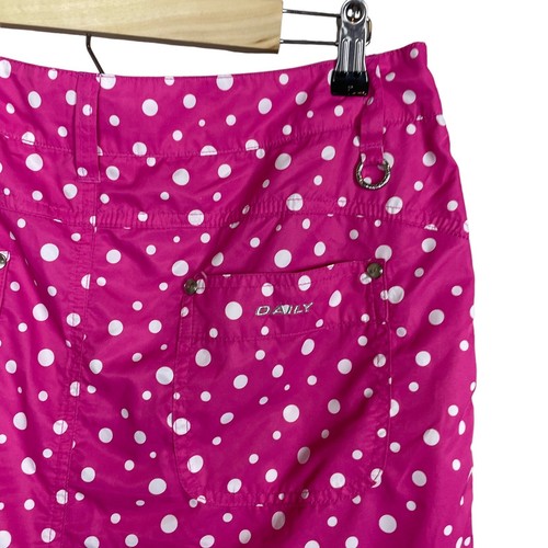 XDS Daily Sports Golf Skorts Size 10 Pink White Polka Dots Skirt - Picture 7 of 10