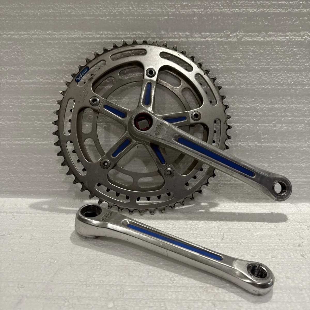 Pédalier Shimano 600 Arabesque Vintage - 52/42 Dents, Aluminium Argenté, Japon 1970s
