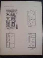 Victorian Design Architecture House Mansion Plans Historic Row House 1885 #255