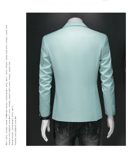 Herren Freizeit Business Slim Fit Formell Elegant Ein Knopf Blazer Jacke Anzug Mantel - Bild 7 von 38
