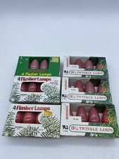 Christmas Bulbs 6 4 Packs C-9 1/4 Lamps Lights Bulb Red