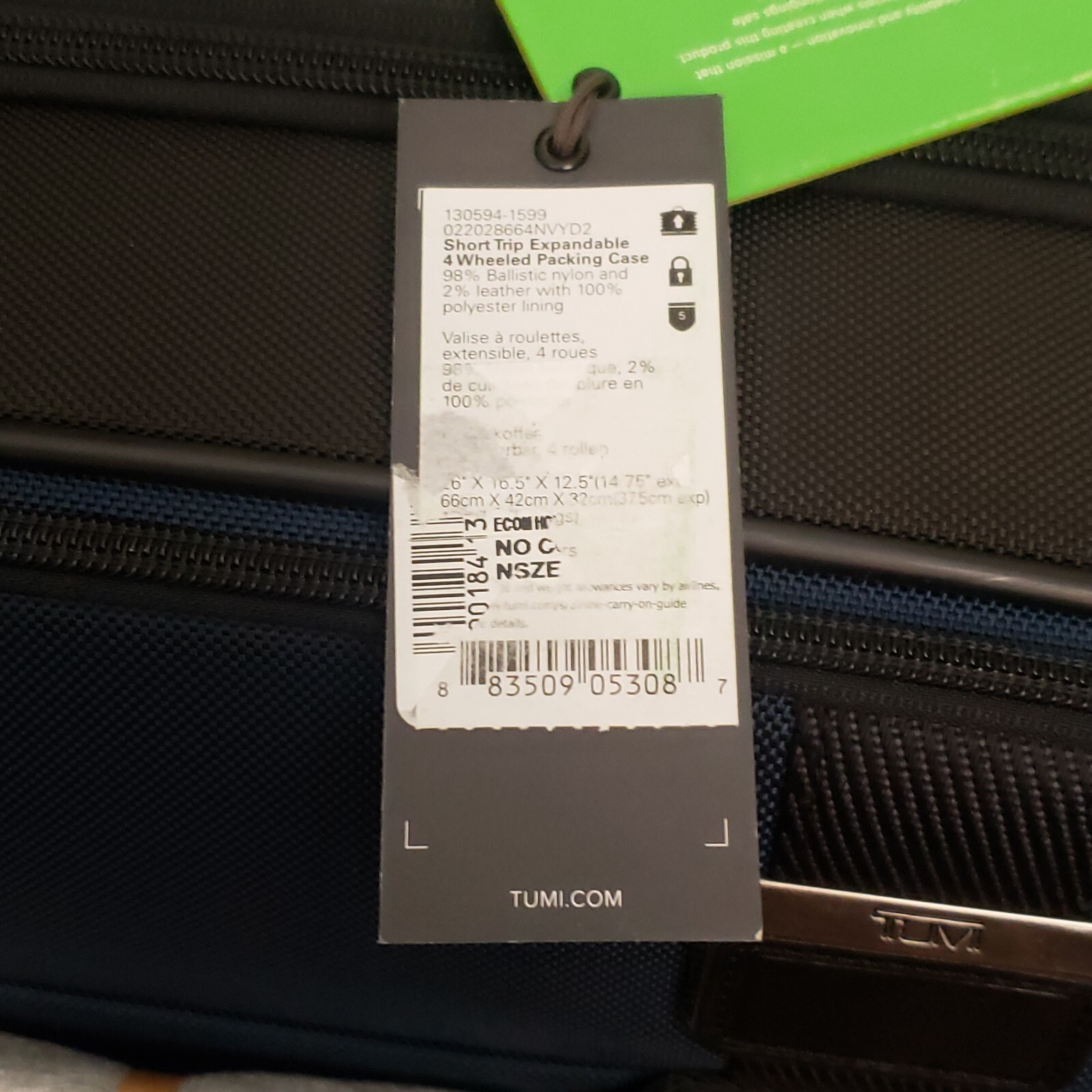 Tumi Merge $995 Short Trip Expandable 4 Wheeled Packing Case 26" Blue Black
