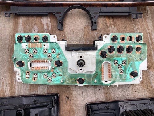 1991 Ford F150 Speedometer Cluster W/Tach Plus 3 Woodgrain Bezels MANUAL Trans - Foto 10 di 13